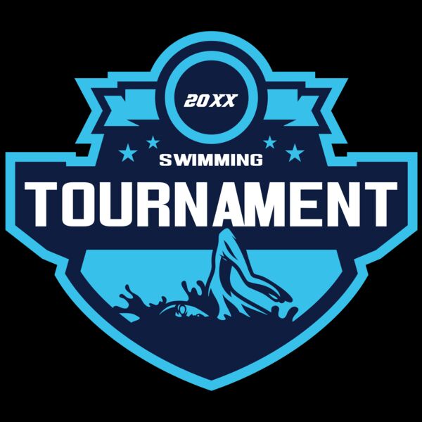 Swimming Tournament logo template Miniatura